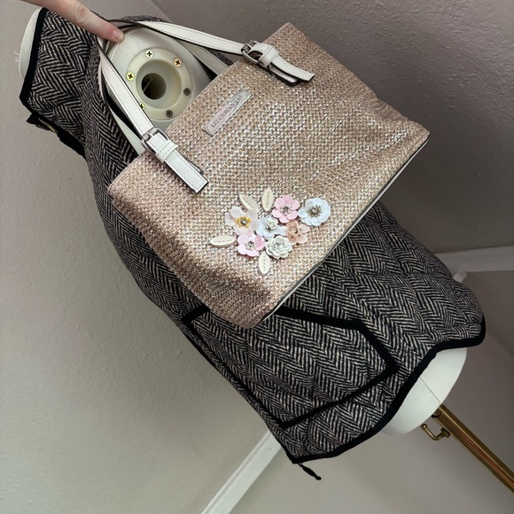 Liz Claiborne Vintage Floral Woven Boho Cottage Style Handbag Shoulder Bag Purse - Picture 16 of 16